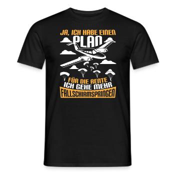 Fallschirm Extremsport Ich habe eine Plan - Männer T-Shirt - Schwarz - Vorne - AI Model Male 178 light (178cm)
