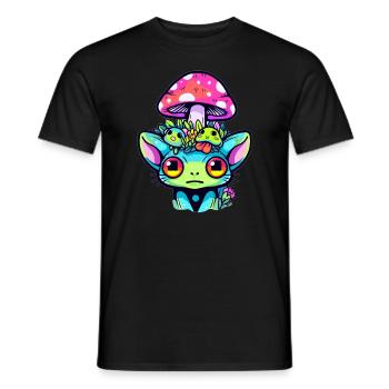 Psychedelic Cat Trippy EDM Festival Rave DJ - Männer T-Shirt - Schwarz - Vorne - AI Model Male 178 light (178cm)