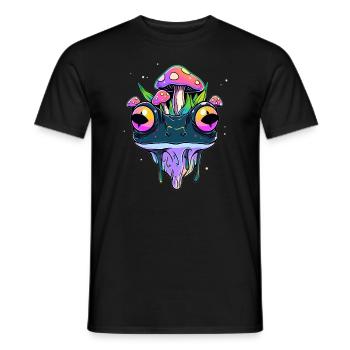Psychedelic Art EDM Festival Trippy Rave - Männer T-Shirt - Schwarz - Vorne - AI Model Male 178 light (178cm)