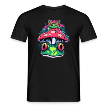 EDM Psychedelic Festival Rave Frog - Männer T-Shirt - Schwarz - Vorne - AI Model Male 178 light (178cm)