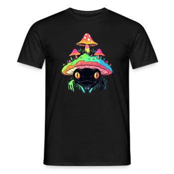 EDM Trippy Art Psychedelic Mushroom - Männer T-Shirt - Schwarz - Vorne - AI Model Male 178 light (178cm)