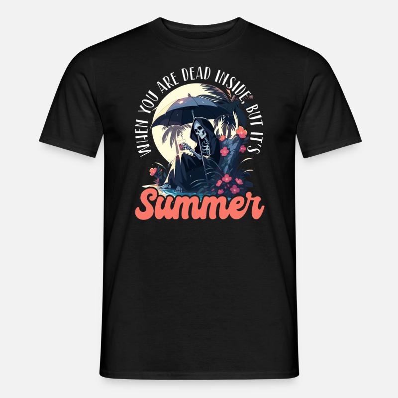 Dead Inside Sarkastische Gothic Skelett Halloween - Männer T-Shirt - Schwarz