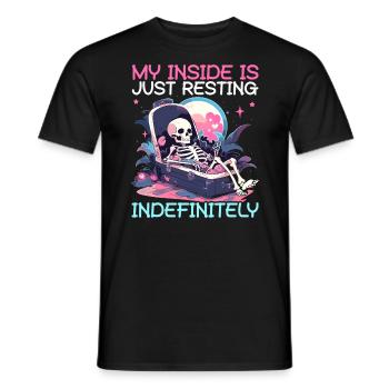 Dead Inside Sarcastic Gothic Skeleton Halloween - Men's T-Shirt - black - Front - AI Model Male 178 light (178cm)