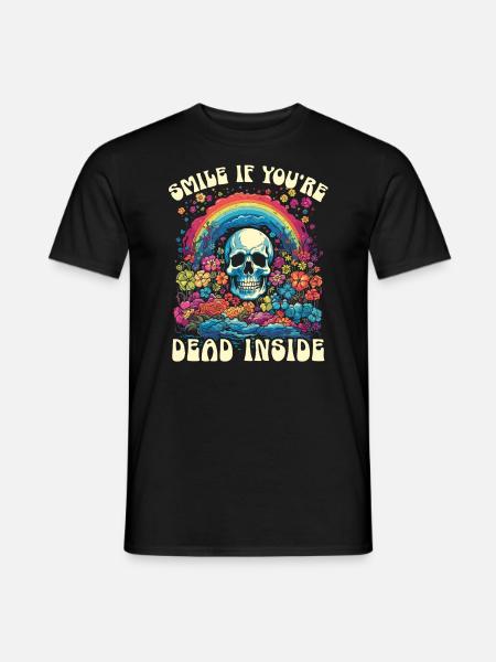 Dead Inside Sarcastic Gothic Skeleton Halloween - T-skjorte herre - svart
