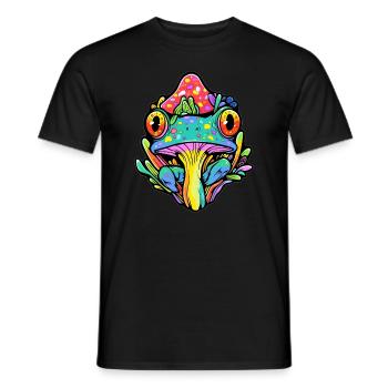 Trippy Psychédélique EDM Festival Frog Rave - T-shirt homme - noir - Devant - AI Model Male 178 light (178cm)
