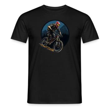 Mountain Bike Bicycle Hobby Leisure Sports Wilderness - Men's T-Shirt - black - Front - AI Model Male 178 light (178cm)