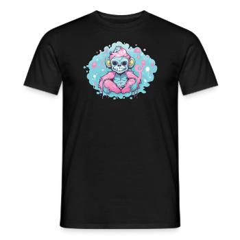 Pastel Goth Lover Soft Grunge Monkey Esthétique - T-shirt homme - noir - Devant - AI Model Male 178 light (178cm)