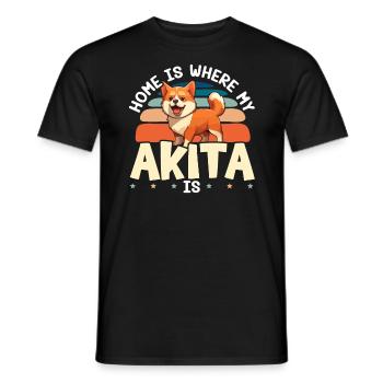 Akita Dog Lover Japanese Pup Breed Pet Owner Puppy - Men's T-Shirt - black - Front - AI Model Male 178 light (178cm)