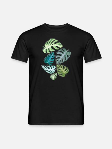 Blätter Tropisch Regenwald Natur Pflanze - Männer T-Shirt - Schwarz