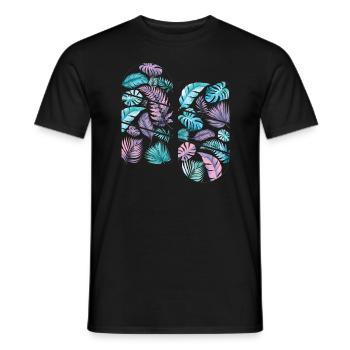 Leaves, Tropical, Rainforest, Nature, Plant - Men's T-Shirt - black - Front - AI Model Male 178 light (178cm)