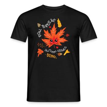 Fall Breeze Autumn Leaves Herbst Blätter - Männer T-Shirt - Schwarz - Vorne - AI Model Male 178 light (178cm)