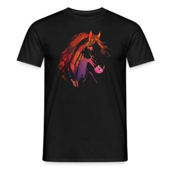 Autumn Horses Horse Case Autumn Leaves - Men's T-Shirt - black - Front - AI Model Male 178 light (178cm)