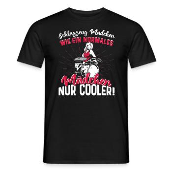 Schlagzeug Mädchen wie ein normales Mädchen - Männer T-Shirt - Schwarz - Vorne - AI Model Male 178 light (178cm)