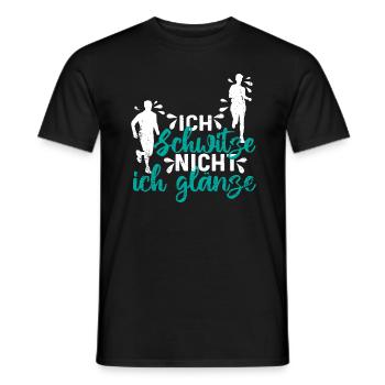 Joggen Sportler Ich schwitze nicht ich glänze - Männer T-Shirt - Schwarz - Vorne - AI Model Male 178 light (178cm)