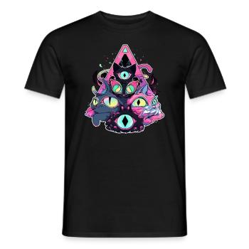 Trippy Cat Festival psychédélique chat sacré - T-shirt homme - noir - Devant - AI Model Male 178 light (178cm)