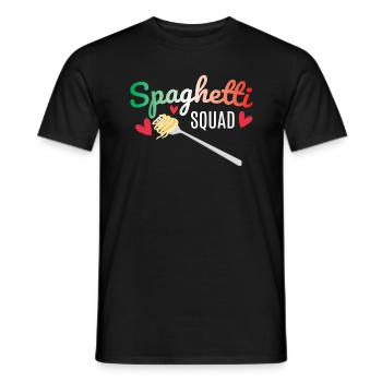 Spaghetti Squad Noodle Food Italy - Men's T-Shirt - black - Front - AI Model Male 178 light (178cm)