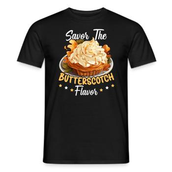 Butterscotch Sweet Caramel Food Foodie Butter - Men's T-Shirt - black - Front - AI Model Male 178 light (178cm)