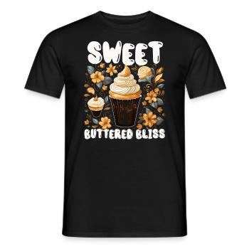 Butterscotch Sweet Caramel Food Foodie Butter - Men's T-Shirt - black - Front - AI Model Male 178 light (178cm)