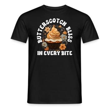 Butterscotch Sweet Caramel Food Foodie Butter - Men's T-Shirt - black - Front - AI Model Male 178 light (178cm)