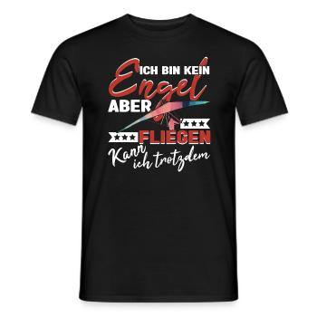 Drachenflieger Hängegeleiter Bin kein Engel - Männer T-Shirt - Schwarz - Vorne - AI Model Male 178 light (178cm)