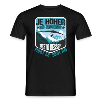 Drachenflieger Hängegleiter Je höher desto besser - Männer T-Shirt - Schwarz - Vorne - AI Model Male 178 light (178cm)