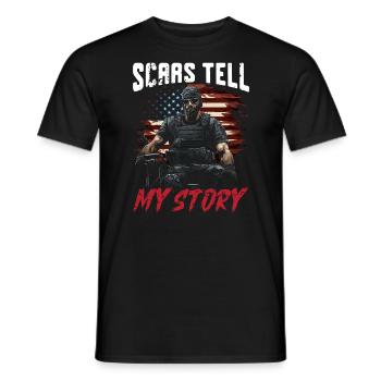 Ancien combattant handicapé militaire soldat de l’armée des États-Unis - T-shirt homme - noir - Devant - AI Model Male 178 light (178cm)
