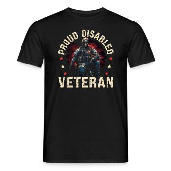 Disabled Veteran Military Soldier Army USA - Men's T-Shirt - black - Front - AI Model Male 178 light (178cm)