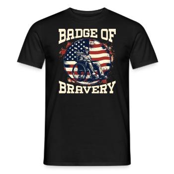 Ancien combattant handicapé militaire soldat de l’armée des États-Unis - T-shirt homme - noir - Devant - AI Model Male 178 light (178cm)