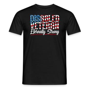 Ancien combattant handicapé militaire soldat de l’armée des États-Unis - T-shirt homme - noir - Devant - AI Model Male 178 light (178cm)
