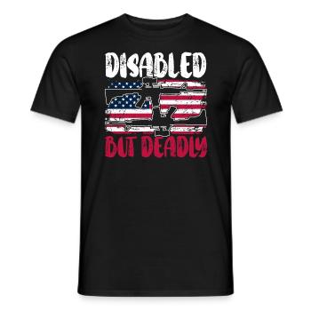 Disabled Veteran Military Soldier Army USA - Men's T-Shirt - black - Front - AI Model Male 178 light (178cm)
