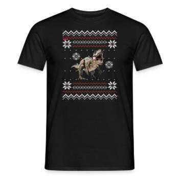 Noël moche Dino Trex Weihnacht - T-shirt homme - noir - Devant - AI Model Male 178 light (178cm)