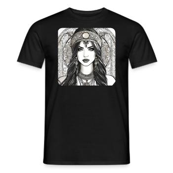 Jolie fille dans le style oriental - T-shirt homme - noir - Devant - AI Model Male 178 light (178cm)