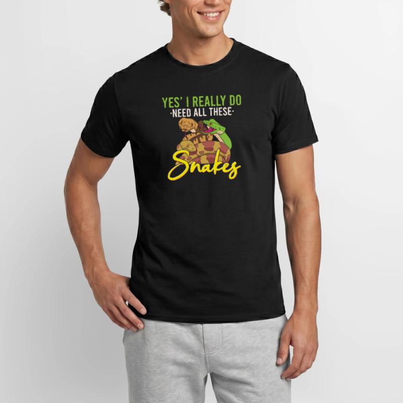 Lustige Python Schlange / Boa-Constrictor Männer T-Shirt