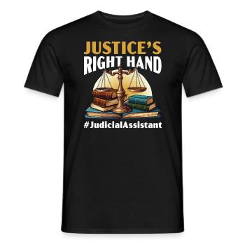 Assistant(e) judiciaire(ve) Droit Droit Juge de salle d’audience - T-shirt homme - noir - Devant - AI Model Male 178 light (178cm)