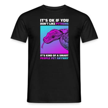 Lustiges Python Schlangen T-Shirt Reptil Geschenk - Männer T-Shirt - Schwarz - Vorne - AI Model Male 178 light (178cm)