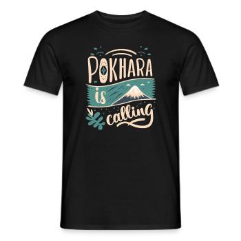 Mountain Lover Retro Pokhara Nepal - Männer T-Shirt - Schwarz - Vorne - AI Model Male 178 light (178cm)