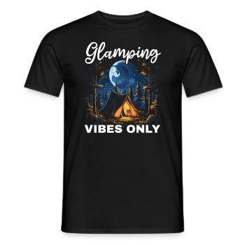 Glamping Camper Nature Camp Tent Happy Glamper - Men's T-Shirt - black - Front - AI Model Male 178 light (178cm)