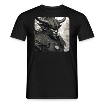 Fier guerrier avec casque à cornes - T-shirt homme - noir - Devant - AI Model Male 178 light (178cm)