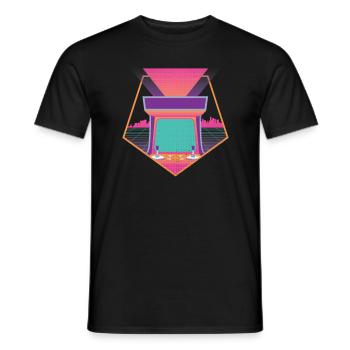 80s Retrogaming Arcade Machine Retro - Men's T-Shirt - black - Front - AI Model Male 178 light (178cm)