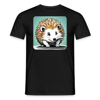Niedlicher kleiner Igel - Männer T-Shirt - Schwarz - Vorne - AI Model Male 178 light (178cm)