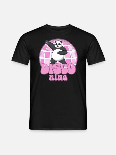 Disco King Panda 70s Disco Ball Discoking - Men's T-Shirt - black