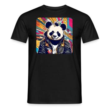 Cool Punk Panda Ours - T-shirt homme - noir - Devant - AI Model Male 178 light (178cm)