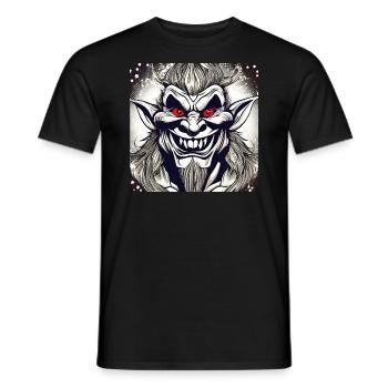 Troll maléfique souriant aux yeux rouges - T-shirt homme - noir - Devant - AI Model Male 178 light (178cm)