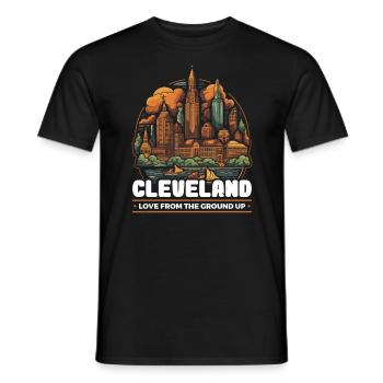 Cleveland State Ohio USA America United States - Men's T-Shirt - black - Front - AI Model Male 178 light (178cm)