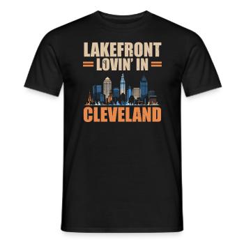 Cleveland State Ohio USA America United States - Men's T-Shirt - black - Front - AI Model Male 178 light (178cm)