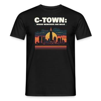 Cleveland State Ohio USA America United States - Men's T-Shirt - black - Front - AI Model Male 178 light (178cm)