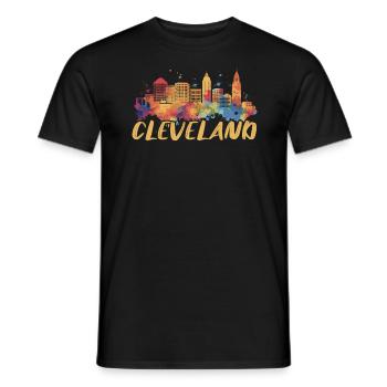 Cleveland State Ohio USA America United States - Men's T-Shirt - black - Front - AI Model Male 178 light (178cm)