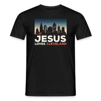 Cleveland State Ohio USA America United States - Men's T-Shirt - black - Front - AI Model Male 178 light (178cm)