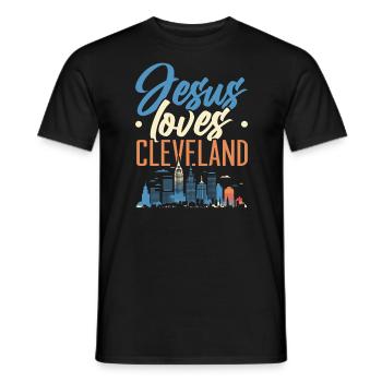 Cleveland State Ohio USA America United States - Men's T-Shirt - black - Front - AI Model Male 178 light (178cm)