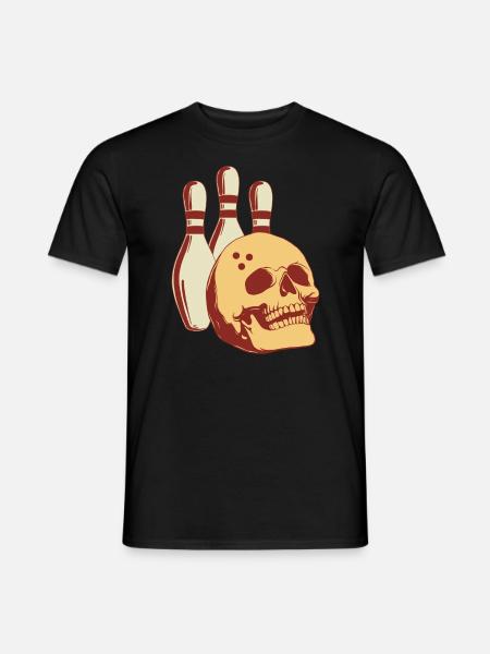 Bowling Skeleton Bowling Skittles - Men's T-Shirt - black